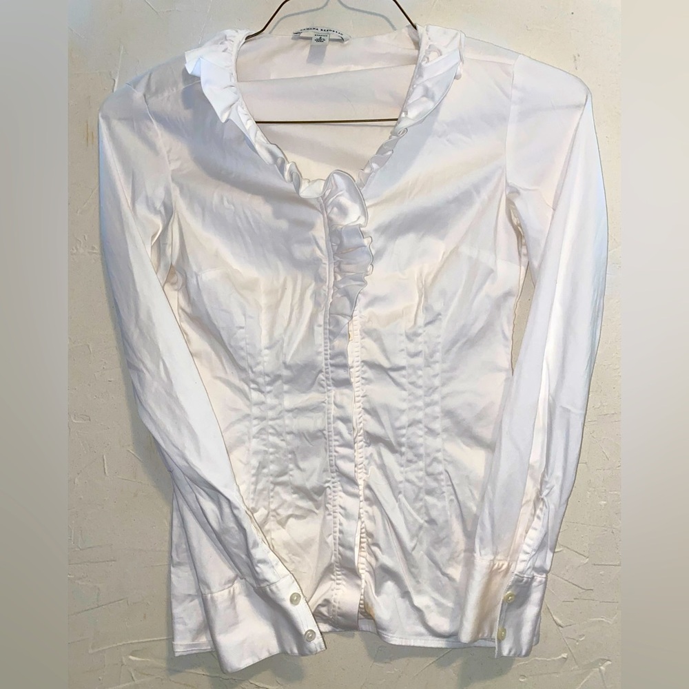 Women’s White Button-Up Blouse Banana Republic Size 2